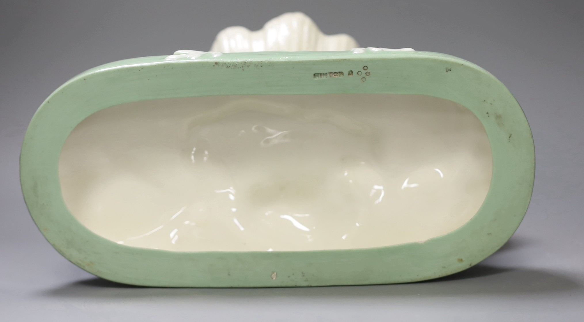 A Minton glazed celadon tinted parian centrepiece, mid 19th century, after Carrier-Belleuse, 26cms high